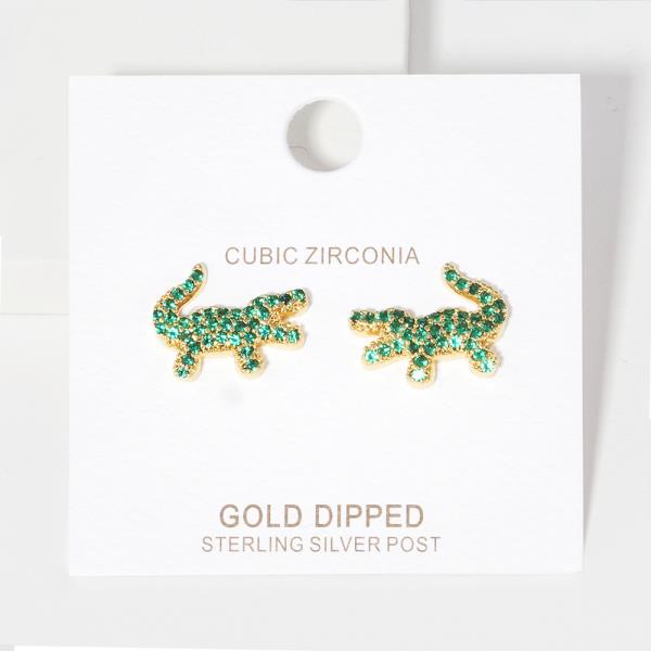 CROC CRYSTAL STUD EARRING