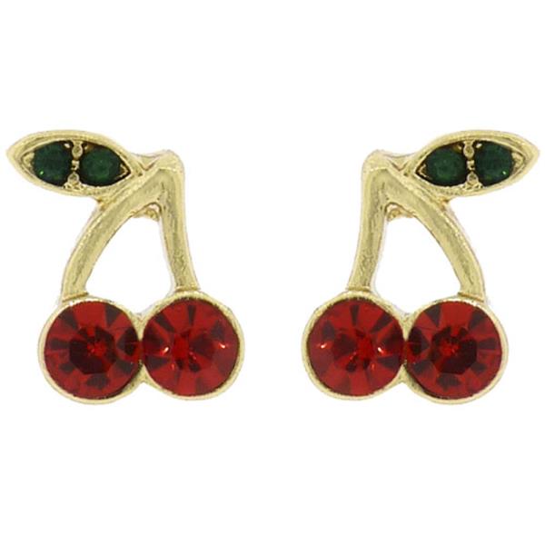 CHERRY CRYSTAL STUD EARRING