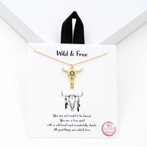 18K GOLD RHODIUM DIPPED WILD AND FREE NECKLACE