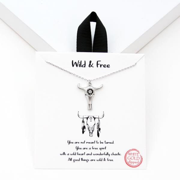 18K GOLD RHODIUM DIPPED WILD AND FREE NECKLACE