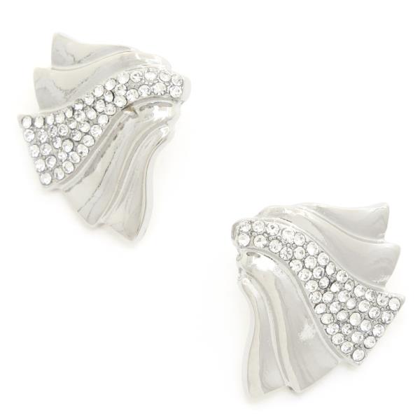 RHINESTONE METAL EARRING