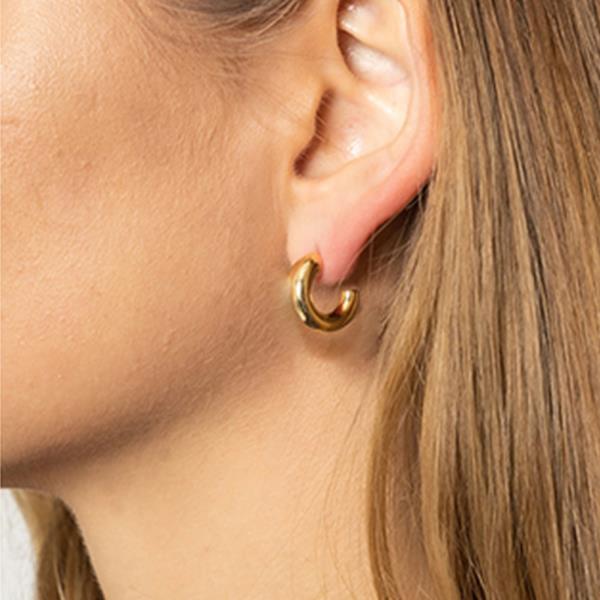 14K GOLD/WHITE GOLD DIPPPED POST HOOP