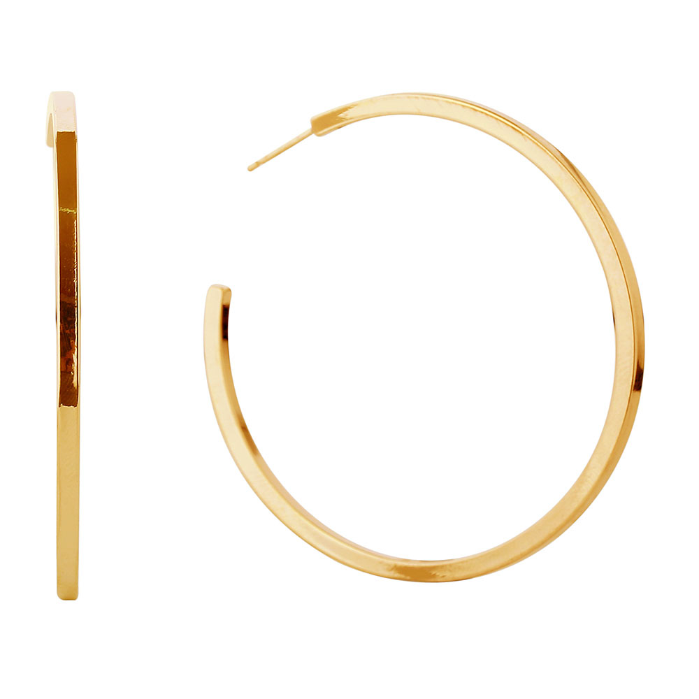 14K GOLD/WHITE GOLD DIPPED POST HOOP