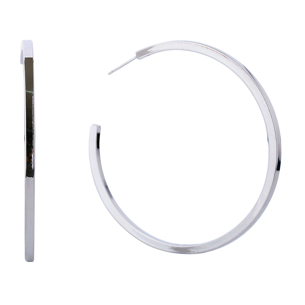 14K GOLD/WHITE GOLD DIPPED POST HOOP