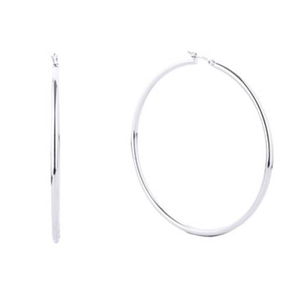 14K GOLD/WHITE GOLD DIPPED PIN CATCH HOOP