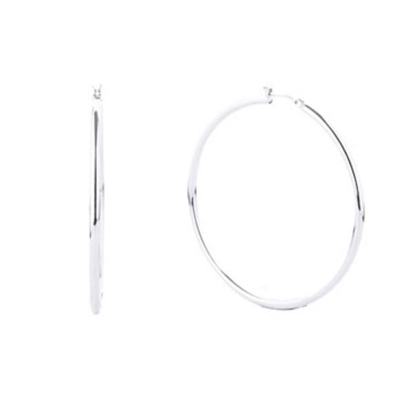 14K GOLD/WHITE GOLD DIPPED PIN CATCH HOOP