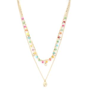 STAR COIN CHARM BEADED LAYERED NECKLACE