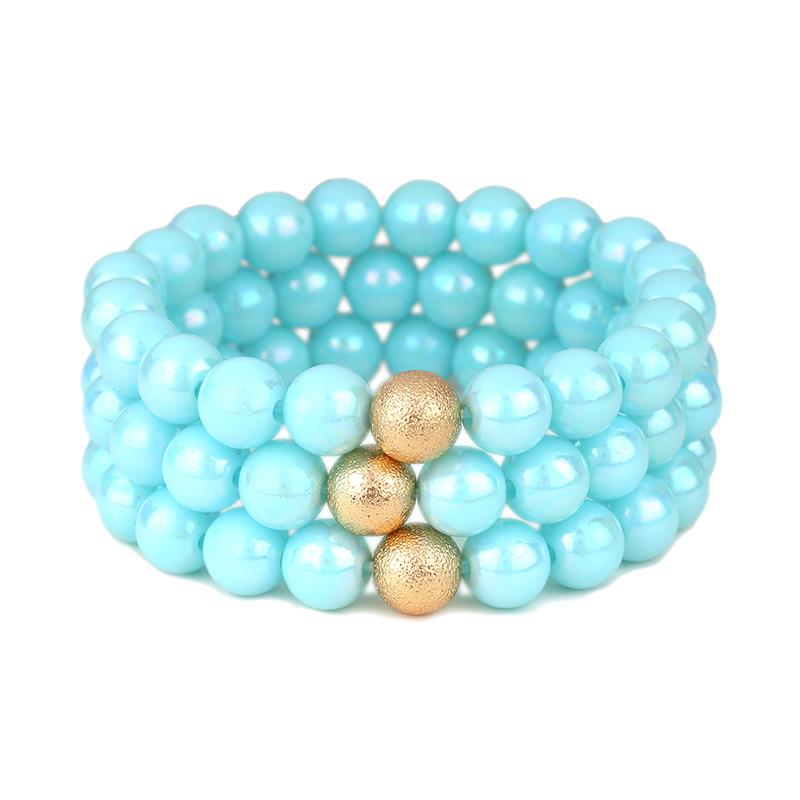 AB BALL BEAD MULTI STRETCH BRACELET SET