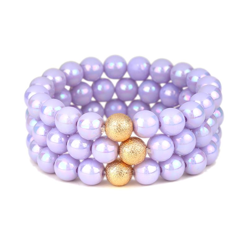 AB BALL BEAD MULTI STRETCH BRACELET SET