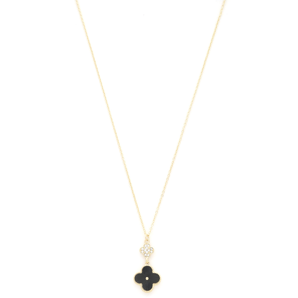 DOUBLE CLOVER CHARM NECKLACE
