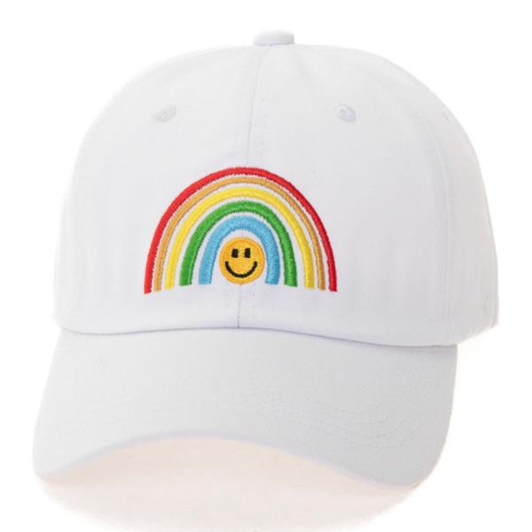 HAPPY FACE RAINBOW BALL CAPS