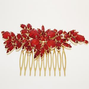 FLOWER RHINESTONE HAIR COMB