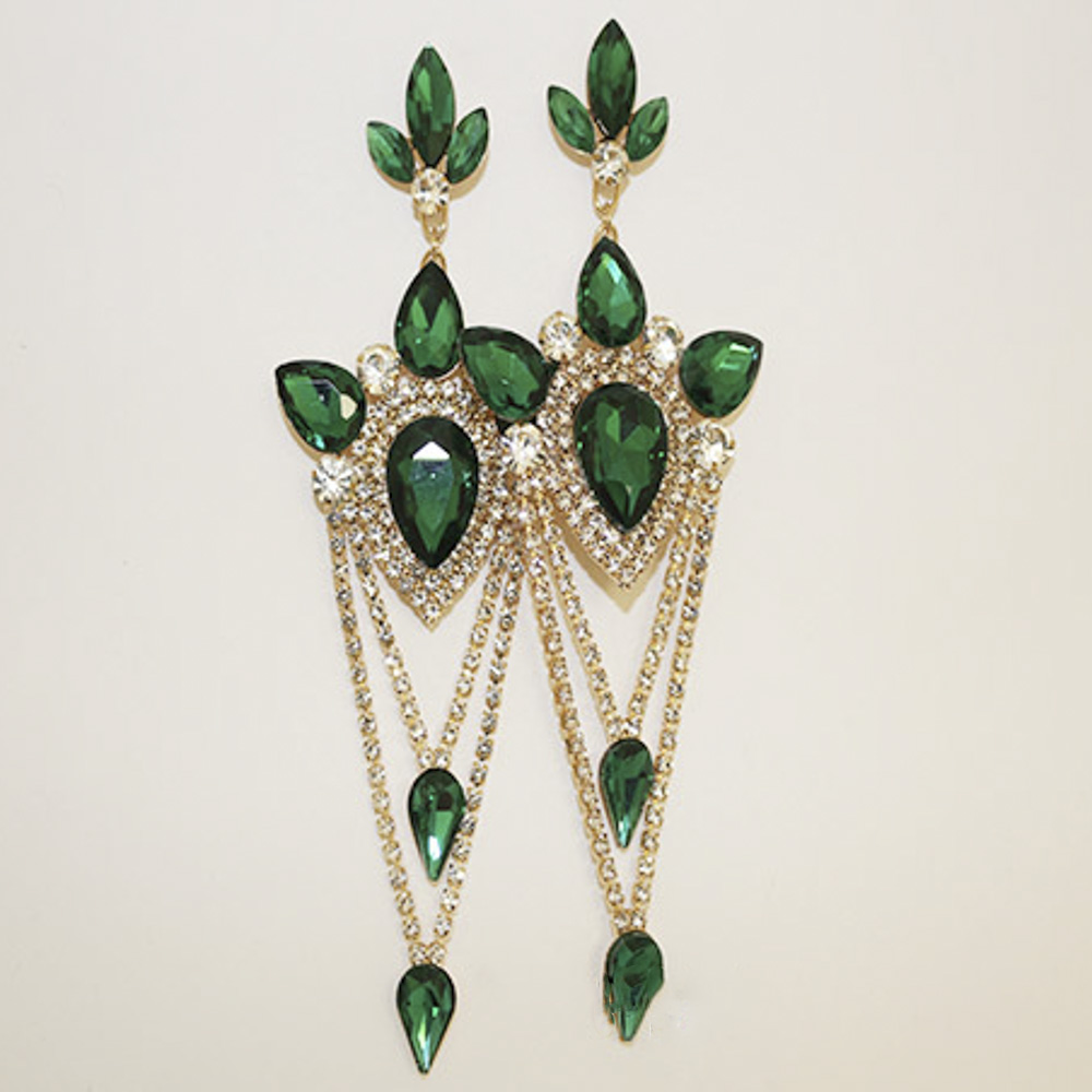 TEARDROP RHINESTONE DANGLE EARRING