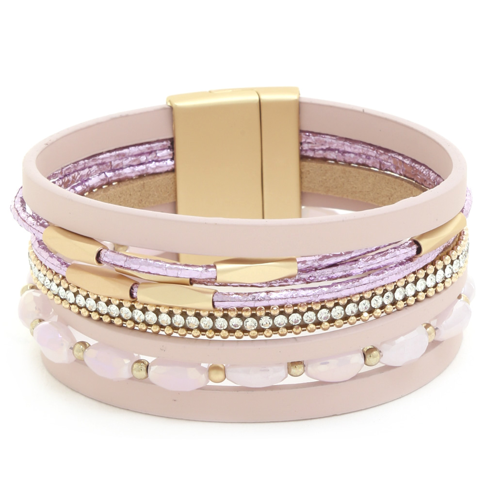 BEADED LAYERED MAGNETIC BRACELET