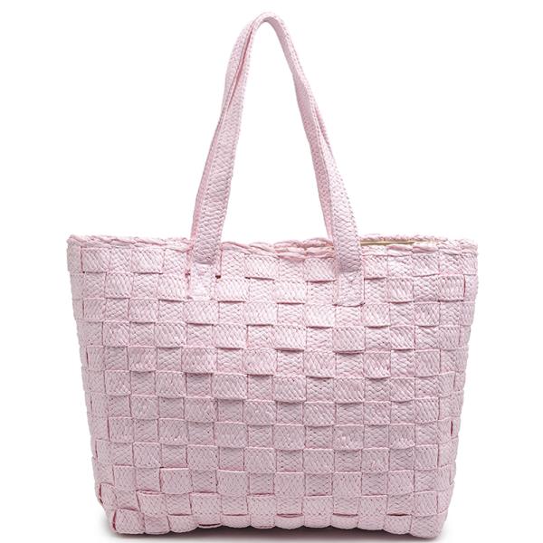 WOVEN STRAW ALL OVER FREDA TOTE BAG