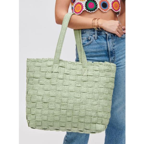 WOVEN STRAW ALL OVER FREDA TOTE BAG
