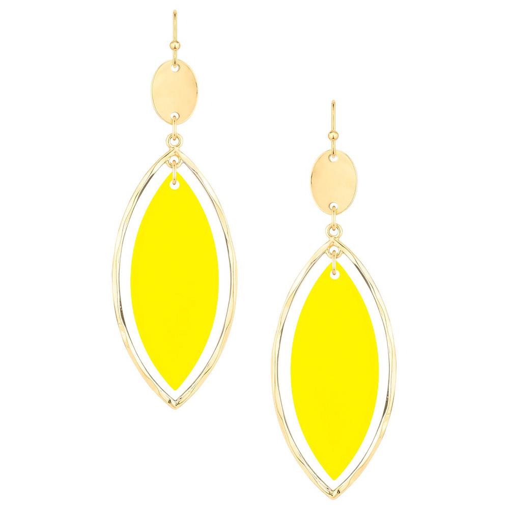 ACETATE METAL MARQUISE EARRING