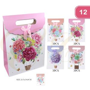 FLOWER PRINT GIFT BAG (12UNITS)