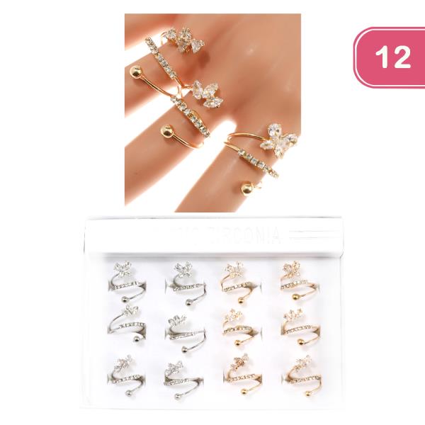 METAL RHINESTONE RING (12 UNITS)
