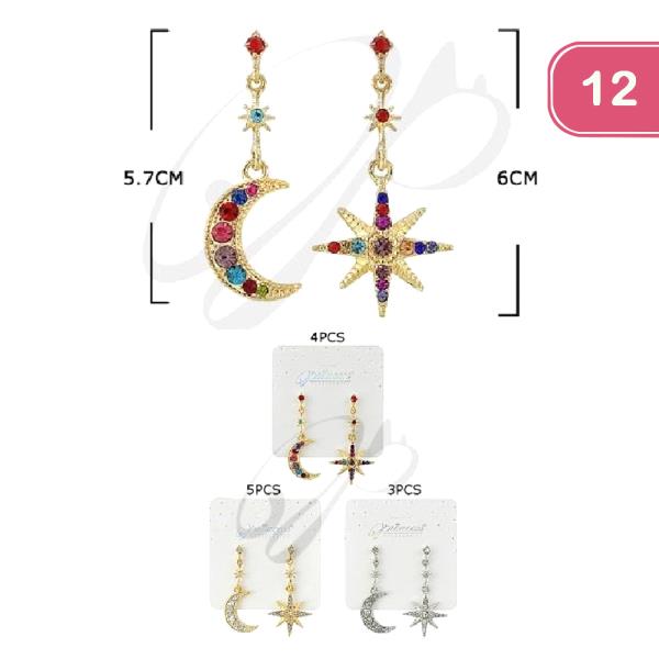 FASHION RHINESTONE EARRING (12UNITS)