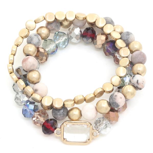 MULTI BEAD STRETCH BRACELET SET