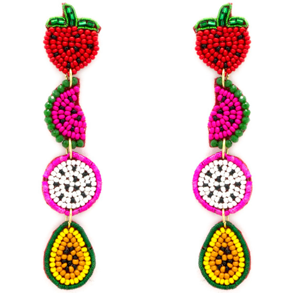 TIERED FRUITS DANGLE EARRING