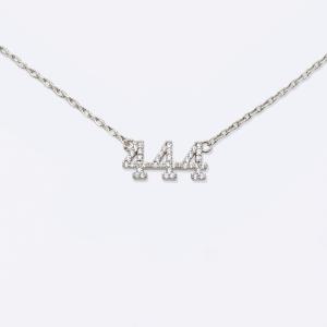 18K GOLD RHODIUM DIPPED CUBIC ZIRCONIA NUMBER PENDANT NECKLACE