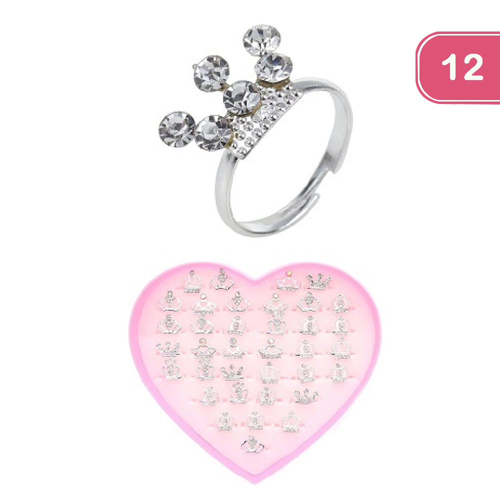 FASHION RHINESTONE CROWN RING SET