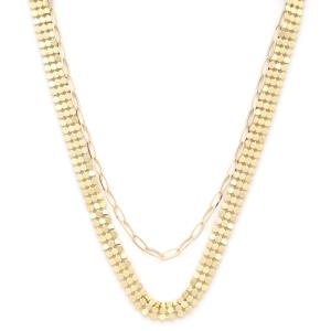 SODAJO SOFT METAL OVAL LINK LAYERED NECKLACE