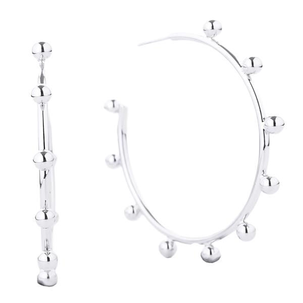 14K GOLD/WHITE GOLD DIPPED POST HOOP 50MM EARRING