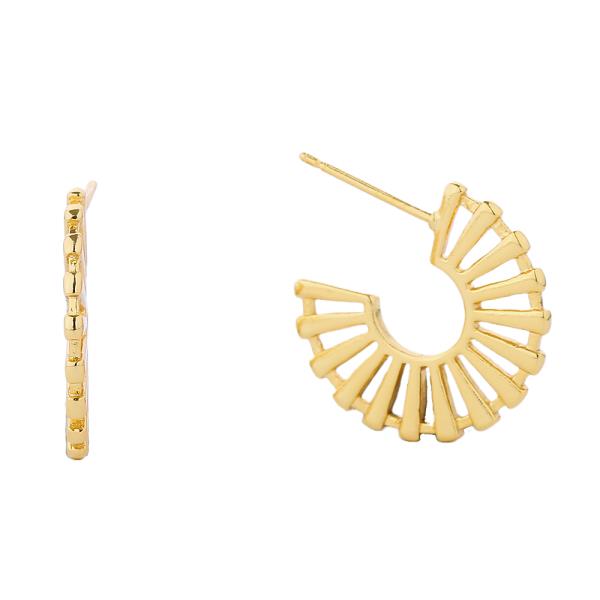 14K GOLD/WHITE GOLD DIPPED POST 17MM EARRING