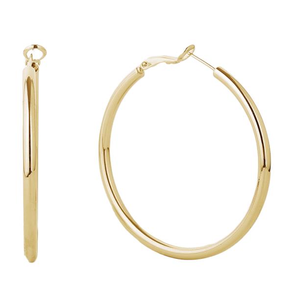 14K GOLD/WHITE GOLD DIPPED OMEGA CLOSURE HOOP