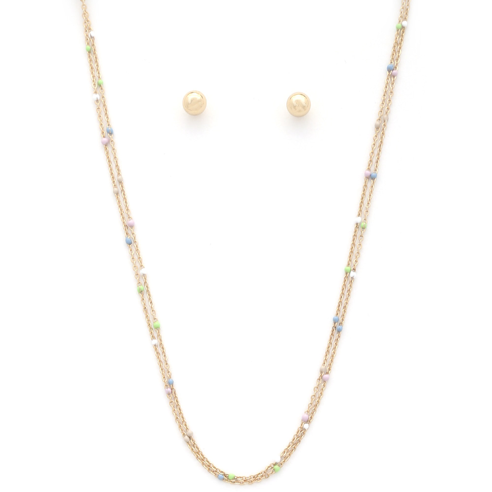 SEED BEAD LAYERED NECKLACE