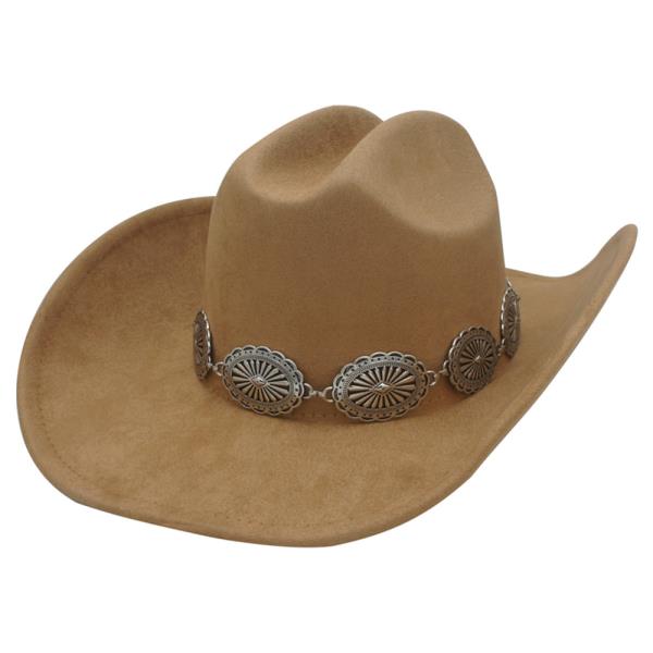 METAL CONCHO BANDED COWBOY HAT