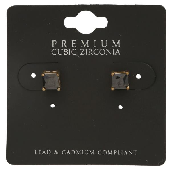 5MM SQUARE CRYSTAL STUD EARRING