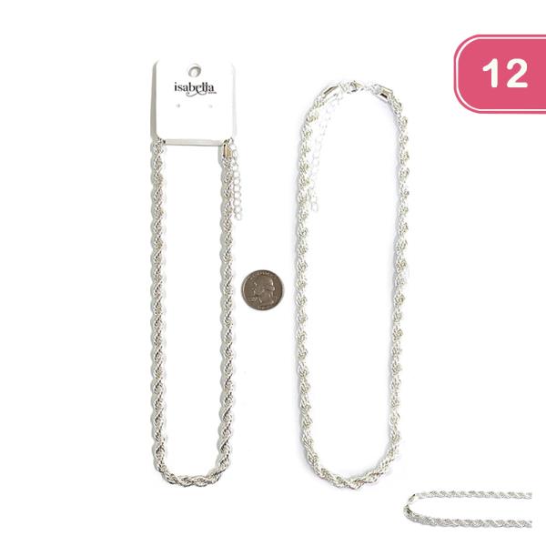 TWIST METAL CHAIN NECKLACE (12 UNITS)