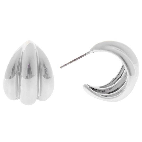 PLEATED HOOP EARRING