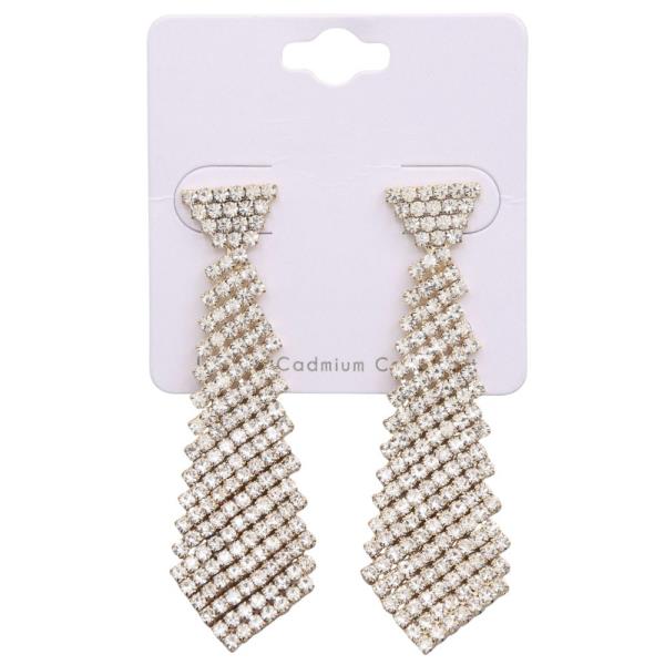 RHINESTONE NECK TIE EARRING