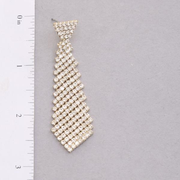 RHINESTONE NECK TIE EARRING