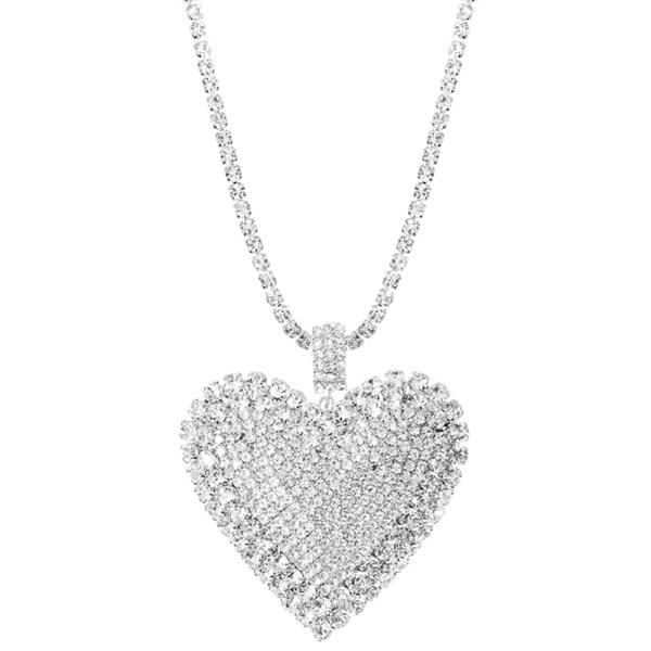 RHINESTONE BIG HEART NECKLACE