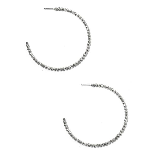 BEADED OPEN HOOP EARRING