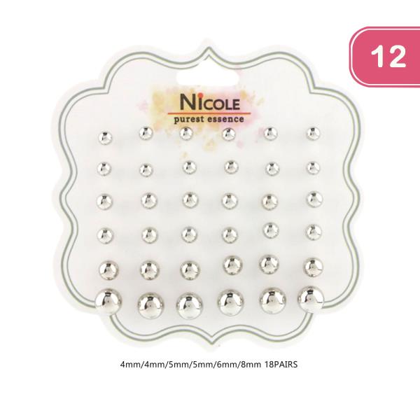 METAL STUD EARRING (12 UNITS)
