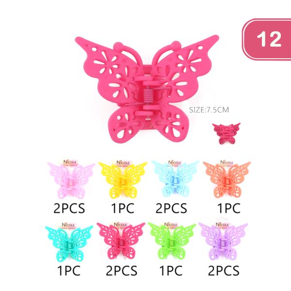 FASHION BUTTER HAIR JAW HAIR CLIP (12 UNITS)