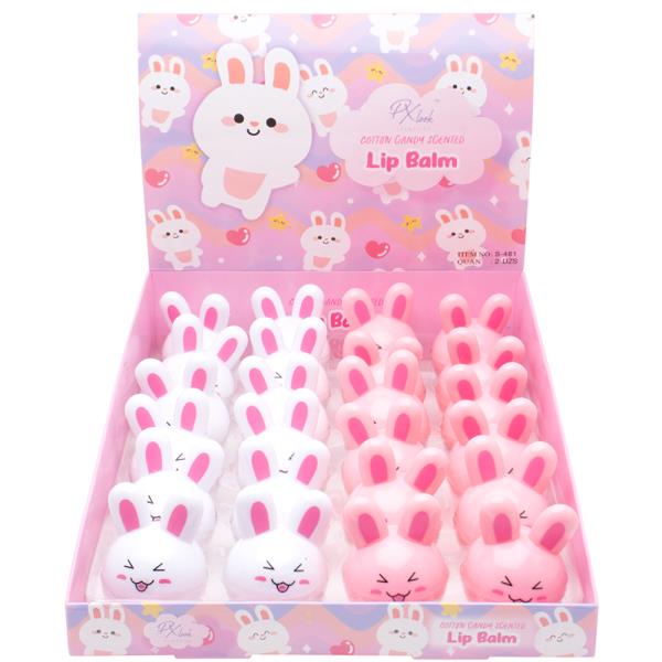 PX LOOK COTTON CANDY SCENTED BUNNY LIP BALM (24 UNITS)