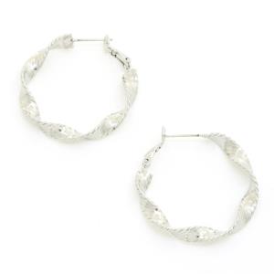 TEXTURE TWIST METAL HOOP EARRING