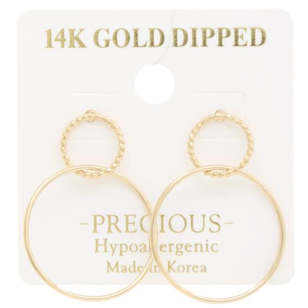 DOUBLE CIRCLE 14K GOLD DIPPED EARRING