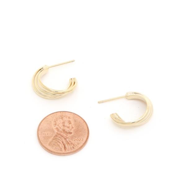 14K GOLD DIPPED TRIPLE HOOP EARRING