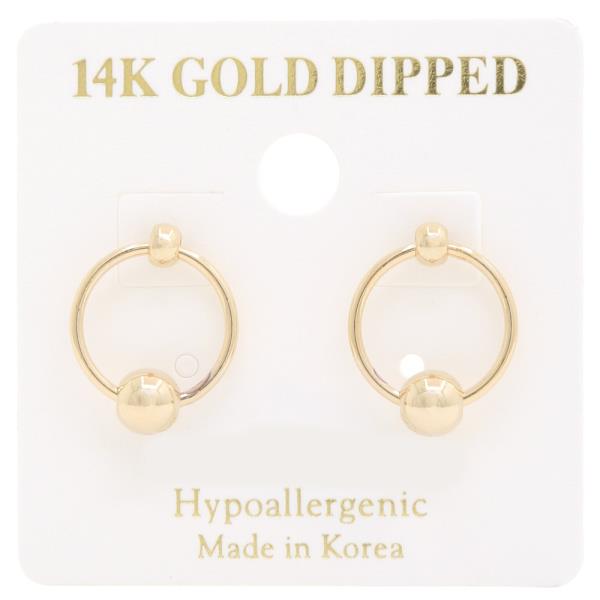 14K GOLD DIPPED ROUND METAL EARRING