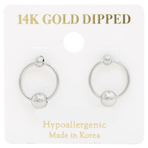 14K GOLD DIPPED ROUND METAL EARRING