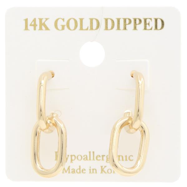 14K GOLD DIPPED DOUBLE OVAL EARRING